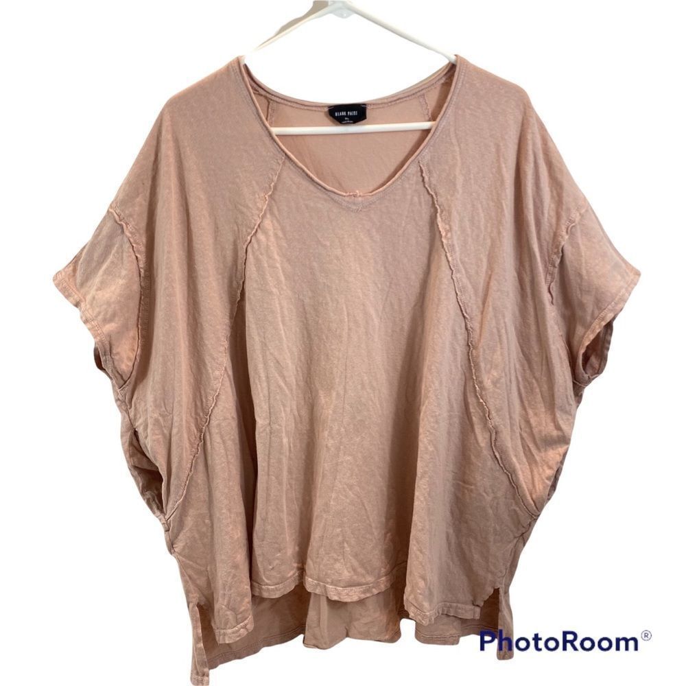 Blank Paige Ladies Dusty Rose Oversized Exposed Seam T-Shirt with Pockets M/L‎